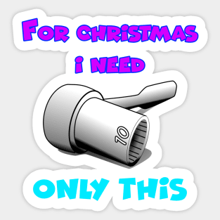 Merry chrismas, car guy, car enthusiast merry chrismas, happy holidays, 10mm socket wrench  (5) Sticker